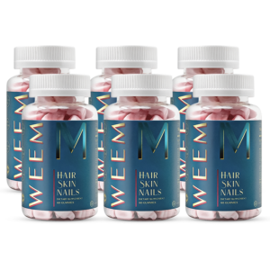 WEEM Hair, Skin, and Nails Gummies | Biotin & Vitamins for Beauty – Pack of 6