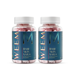 WEEM Hair, Skin, and Nails Gummies | Biotin & Vitamins for Beauty – Pack of 2